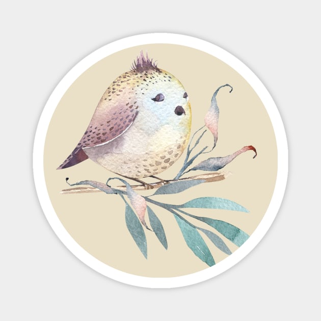 Cute Sleepy Bird Magnet by VintageHeroes